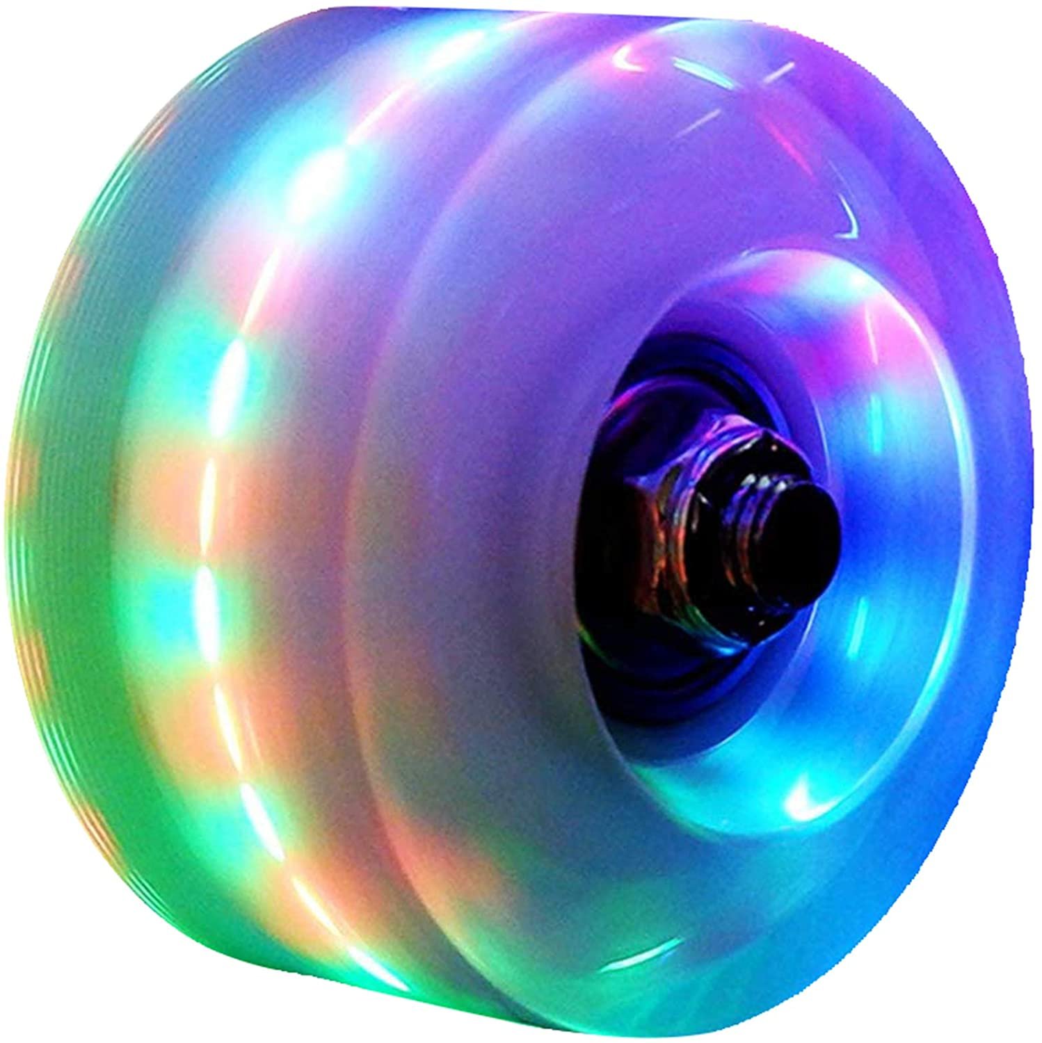 mafffoliverr Roller Skate Wheels Luminous Light Up, with Bearings Outdoor, Installed 4 Pack